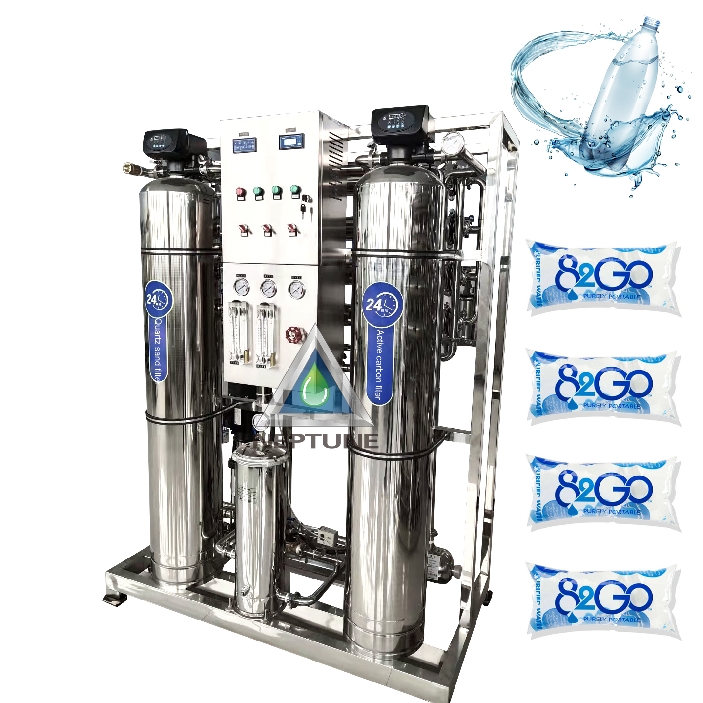 1500LPH Industrial Reverse Osmosis System for Bottle/Sachet Water 1 1500LPH RO water purification machine