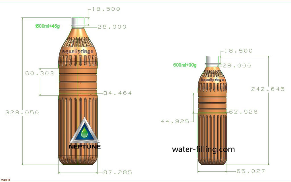 8000BPH Automatic Water Bottling Line 11 1500ml and 500ml bottle design 1