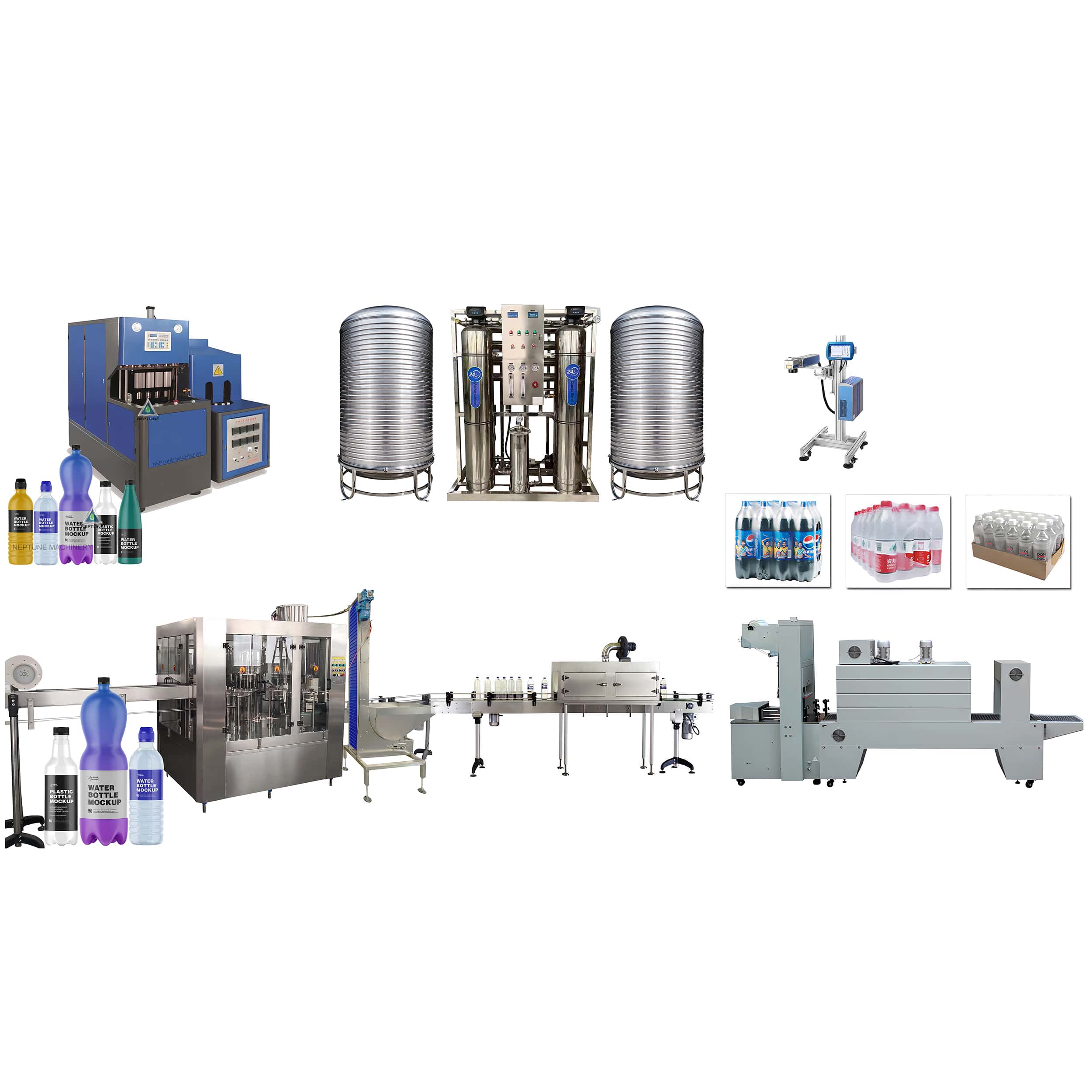 2000Bottles/H bottle Water Manufacturing Plant 1 2000BPH SEMIAUTOMATIC WATER BOTTLING PRODUCTION LINE
