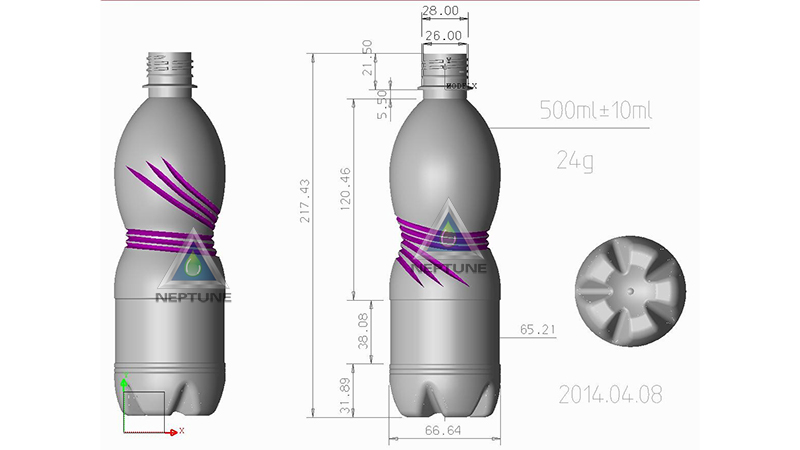 13 PSC Best Water Bottle Design 5 500ml water bottle design wchich also used to bottled carbon water. use 24gram preform