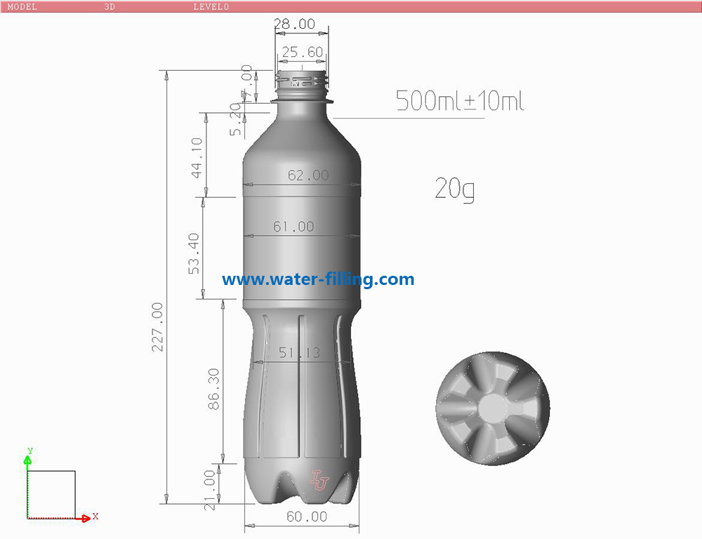 Pre-Sales Consultation 1 500ml carbon water bottle drawing