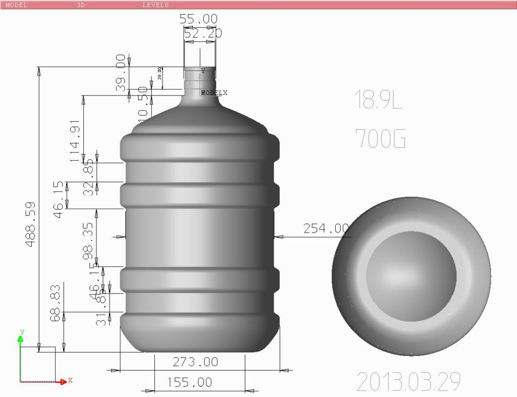 Automatic 5 Gallon PET Bottle Blow Molding Machine 7 5gallon bottle design