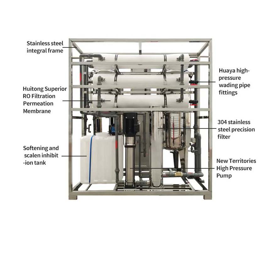 3000 LPH RO Water treatment Machine 6 8040 3TON RO WATER PURIFIER