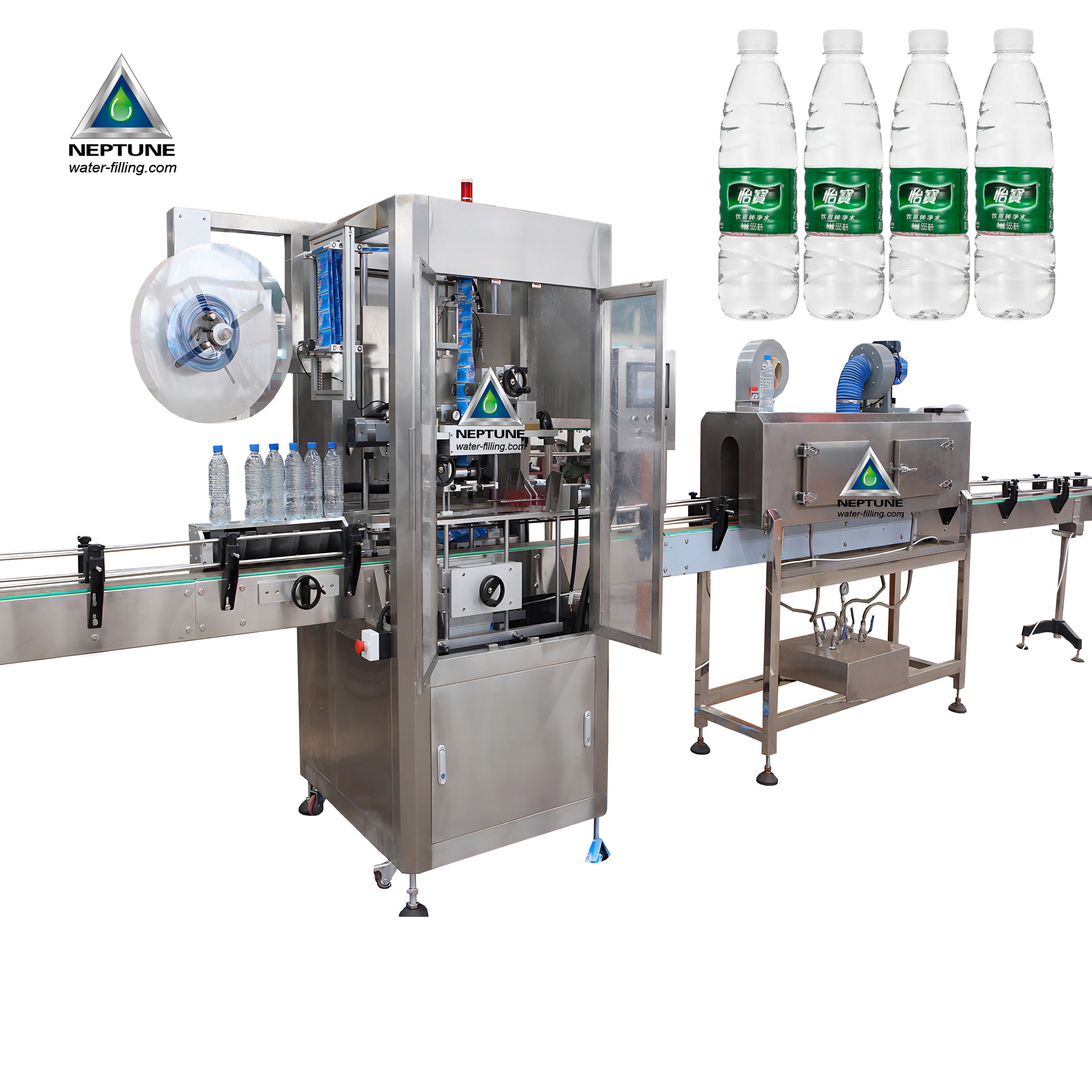 2000BPH Automatic water bottling plant 16 Bottled water sleeve labeling machine