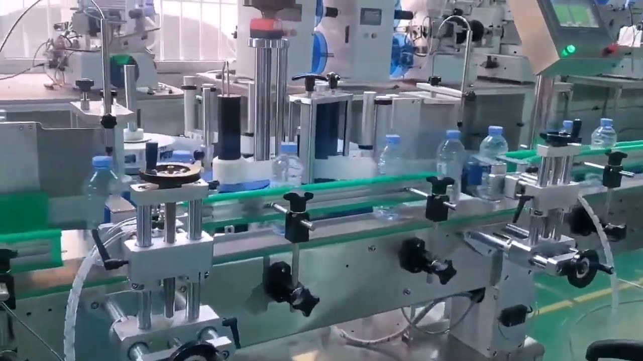 Water bottle adhesive labeling machine 2 YouTube player