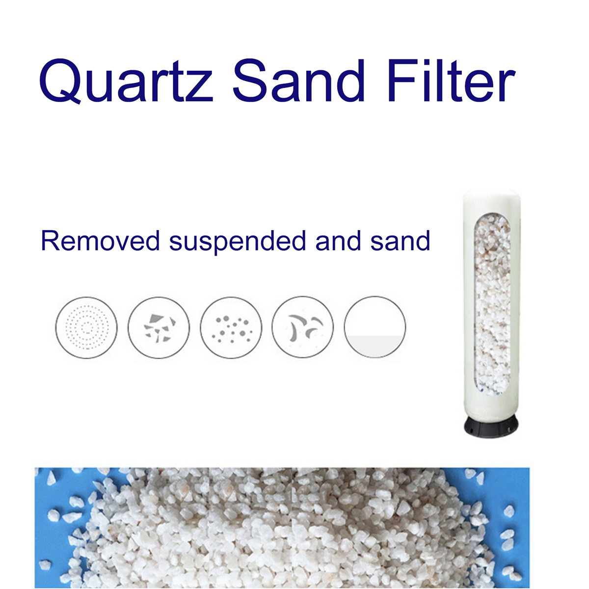 1500LPH Industrial Reverse Osmosis System for Bottle/Sachet Water 4 the quartz sand filter for RO water purifier machine 1
